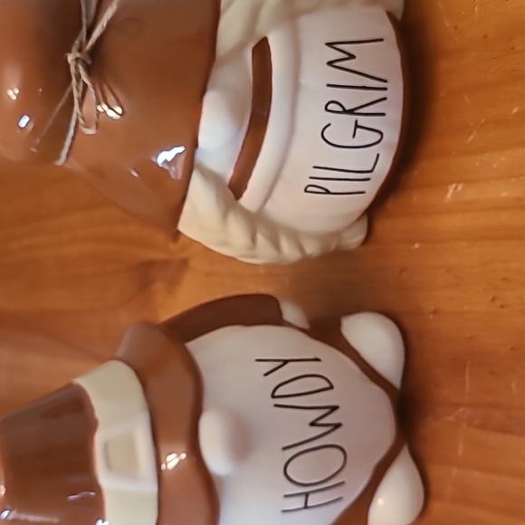 Rae Dunn knomes.  Howdy Pilgram - Picture 2 of 5